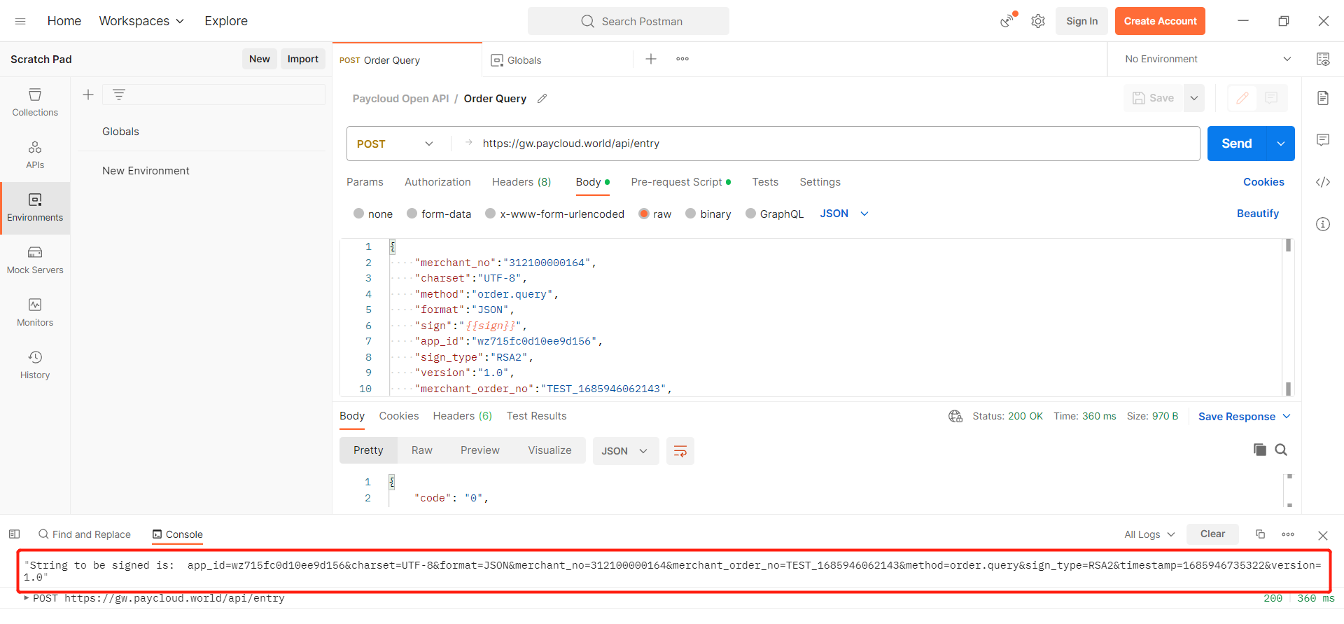 To view the process log, click on Console